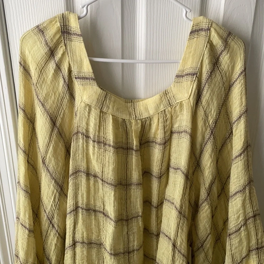 LISA MARIE FERNANDEZ Gathered Checked Linen-Blend Gauze Dress 2 - Picture 6 of 14